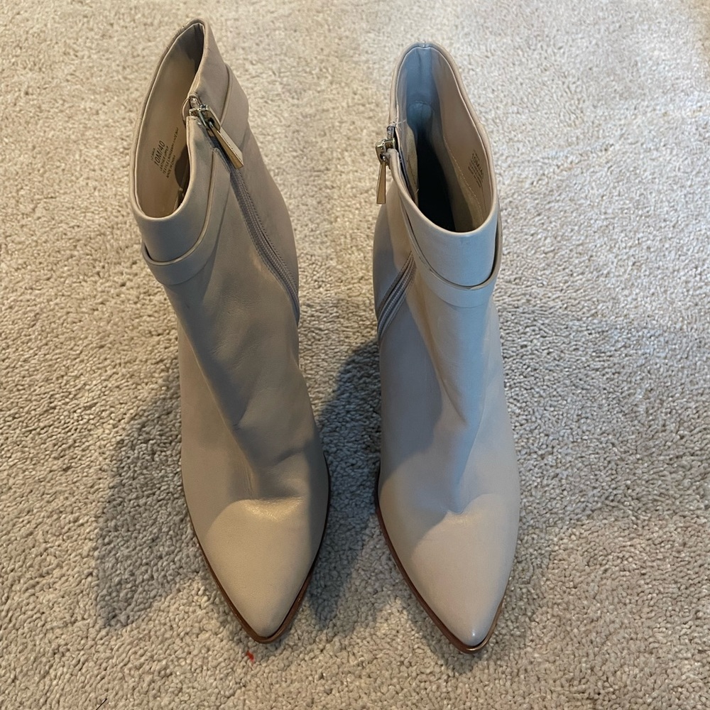 Vince Camuto Cream Boot with Wooden Block Heel (NEVER WORN)